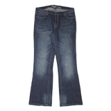 ROCK Womens Blue Regular Flared Denim Medium W34 L34 Zip Cotton Blend Jeans