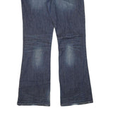 ROCK Womens Blue Regular Flared Denim Medium W34 L34 Zip Cotton Blend Jeans