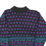 PERSUASION Womens Black Patterned Jumper Round Neck Basic Knit L Acrylic