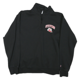 CHAMPION Mens Black Stevens Half Zip M Sweatshirt Cotton Blend Pullover