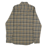 TOMMY HILFIGER Mens Green & Beige Check Shirt S Cotton Blend Classic Button-Down