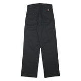 DICKIES Womens Black Regular Straight Cotton Blend Trousers W26 L27 Workwear Zip
