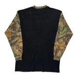 Deer Print Realtree Camo Long Sleeve T-Shirt - Large Black Cotton