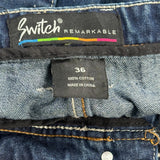 Switch Denim Shorts - 36W 12L Blue Cotton