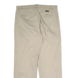 NAUTICA Mens Cotton Beige Regular Straight Trousers W36 L31 Casual Zip Closure