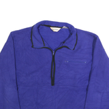 ST JOHNS BAY Womens Blue Pullover Fleece Jumper 1/4 Zip L Winter Casual
