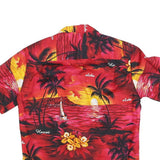 HAWAIIAN CREATIONS Mens Red & Yellow Hawaiian Shirt S Cotton Blend Beach Sunset