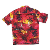 HAWAIIAN CREATIONS Mens Red & Yellow Hawaiian Shirt S Cotton Blend Beach Sunset