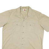 DICKIES Mens Beige Workwear Shirt XL Cotton Blend Utility Button Pocket