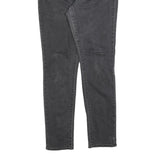 LEVI'S Womens Slim Black Denim Raw Slim Leg Jeans W30 L32 Skinny Stretch