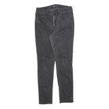 LEVI'S Womens Slim Black Denim Raw Slim Leg Jeans W30 L32 Skinny Stretch