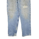 CARHARTT Mens Regular Fit Blue Denim Straight Leg Jeans W38 L32 Distressed