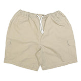 Mens Beige Casual Cargo Shorts L W34 Cotton Blend Comfortable Pockets