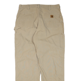 CARHARTT Mens Beige Regular Fit Straight Trousers Cotton Blend W38 L33 Workwear