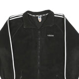 ADIDAS Mens Black & White Track Jacket L Polyester Zip Sweatshirt