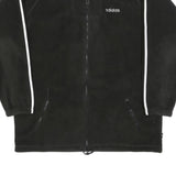 ADIDAS Mens Black & White Track Jacket L Polyester Zip Sweatshirt