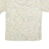 YOUNG CLUB Mens Cream Shirt L Cotton Blend Short Sleeve Casual Patterned