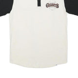 FANATICS Mens White & Black Giants Graphic Henley T-Shirt L Short Sleeve Crew