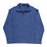 Polo By Ralph Lauren 1/4 Zip - XL Blue Cotton