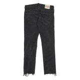 LEVI'S 513 Mens Jeans Black Slim Skinny Denim Raw W34 L31 Distressed Hem