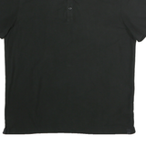 CALVIN KLEIN Mens Black Short Sleeve Plain Polo Shirt L Classic Cotton