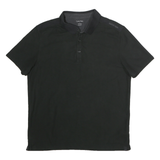 CALVIN KLEIN Mens Black Short Sleeve Plain Polo Shirt L Classic Cotton