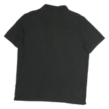 CALVIN KLEIN Mens Black Short Sleeve Plain Polo Shirt L Classic Cotton