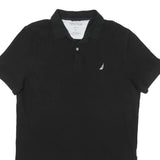 NAUTICA Mens Black Short Sleeve Polo Shirt XL Cotton Blend Classic Fit