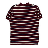 Polo By Ralph Lauren Striped Polo Shirt - Large Burgundy Cotton