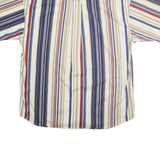 GFC TRADING COMPANY Mens Blue Beige Red Striped Shirt L Button-Down Casual