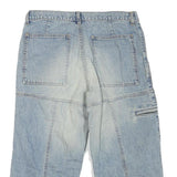 Mens Cotton Blend Blue Denim Cargo Shorts M W32 Casual Workwear