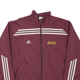 ADIDAS Mens Maroon & White Avon Lake Basketball Track Jacket L Polyester Blend