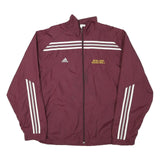 ADIDAS Mens Maroon & White Avon Lake Basketball Track Jacket L Polyester Blend