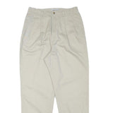 CABIN CREEK Mens Cotton Blend Beige Relaxed Straight Trousers W28 L29 Casual