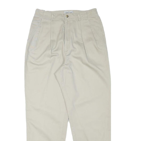 CABIN CREEK Mens Cotton Blend Beige Relaxed Straight Trousers W28 L29 Casual