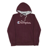 CHAMPION Mens Maroon & Grey Hoodie M Cotton Blend Pullover Drawstring Hood