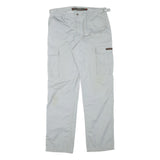 TEDDYS Mens Regular Cotton Blend Light Grey Work Cargo Trousers W33 L32