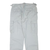 TEDDYS Mens Regular Cotton Blend Light Grey Work Cargo Trousers W33 L32