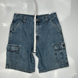 Wrangler Cargo Shorts - 33W 9L Blue Cotton