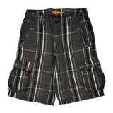 Lee Checked Cargo Shorts - 31W 11L Black & White Cotton