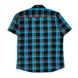 Quiksilver Checked Short Sleeve Shirt - 2XL Blue Cotton