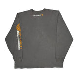 Carhartt Spellout Long Sleeve T-Shirt - XL Grey Cotton