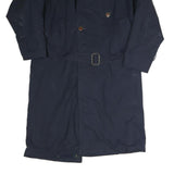 Mens Navy Blue Cotton Blend Classic Button Jacket XL Plain Long Sleeve Outerwear