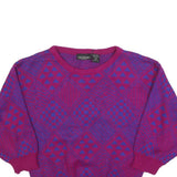 GOTHAM Womens Purple Patterned Jumper Crew Neck Basic Knit M Acrylic Fashion