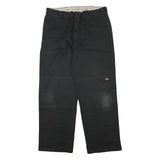 DICKIES Mens Black Polyester Blend Regular Fit Straight Leg Trousers W36 L32