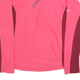 BERGHAUS Womens Pink & Burgundy Plain Pullover Jumper 1/4 Zip Polyester UK 8