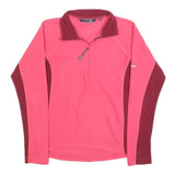 BERGHAUS Womens Pink & Burgundy Plain Pullover Jumper 1/4 Zip Polyester UK 8
