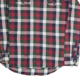 GH.BASS&CO Mens Red Green Navy Check Shirt L Cotton Blend Casual