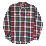 GH.BASS&CO Mens Red Green Navy Check Shirt L Cotton Blend Casual