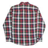 GH.BASS&CO Mens Red Green Navy Check Shirt L Cotton Blend Casual
